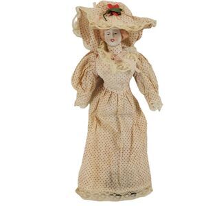 Vintage Gibson Girl 14" Porcelain Doll Collectible Made in Taiwan Antique STAINS
